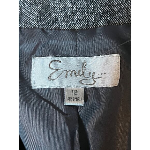 Emily Womens Blazer Jacket Size 12 Button Closure‎ Gray - Picture 3 of 4